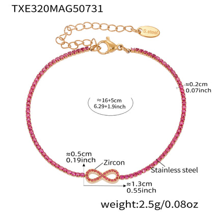 316L Stainless Steel Infinity Number 8 Zircon Jewelry Set - Image 10