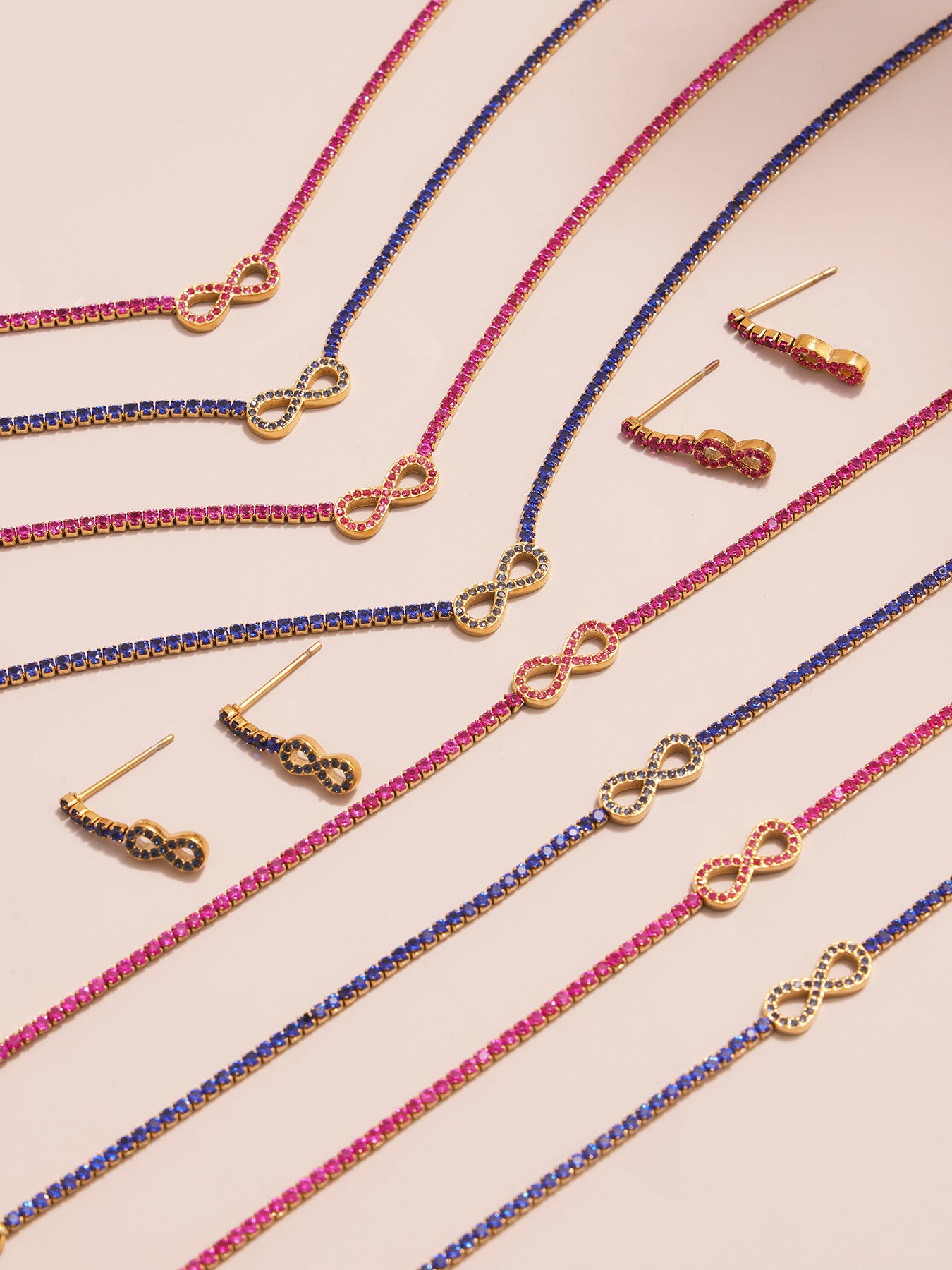 316L Stainless Steel Infinity Number 8 Zircon Jewelry Set - Image 12