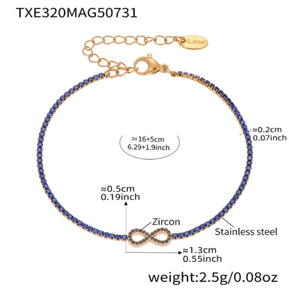 316L Stainless Steel Infinity Number 8 Zircon Jewelry Set - Image 2