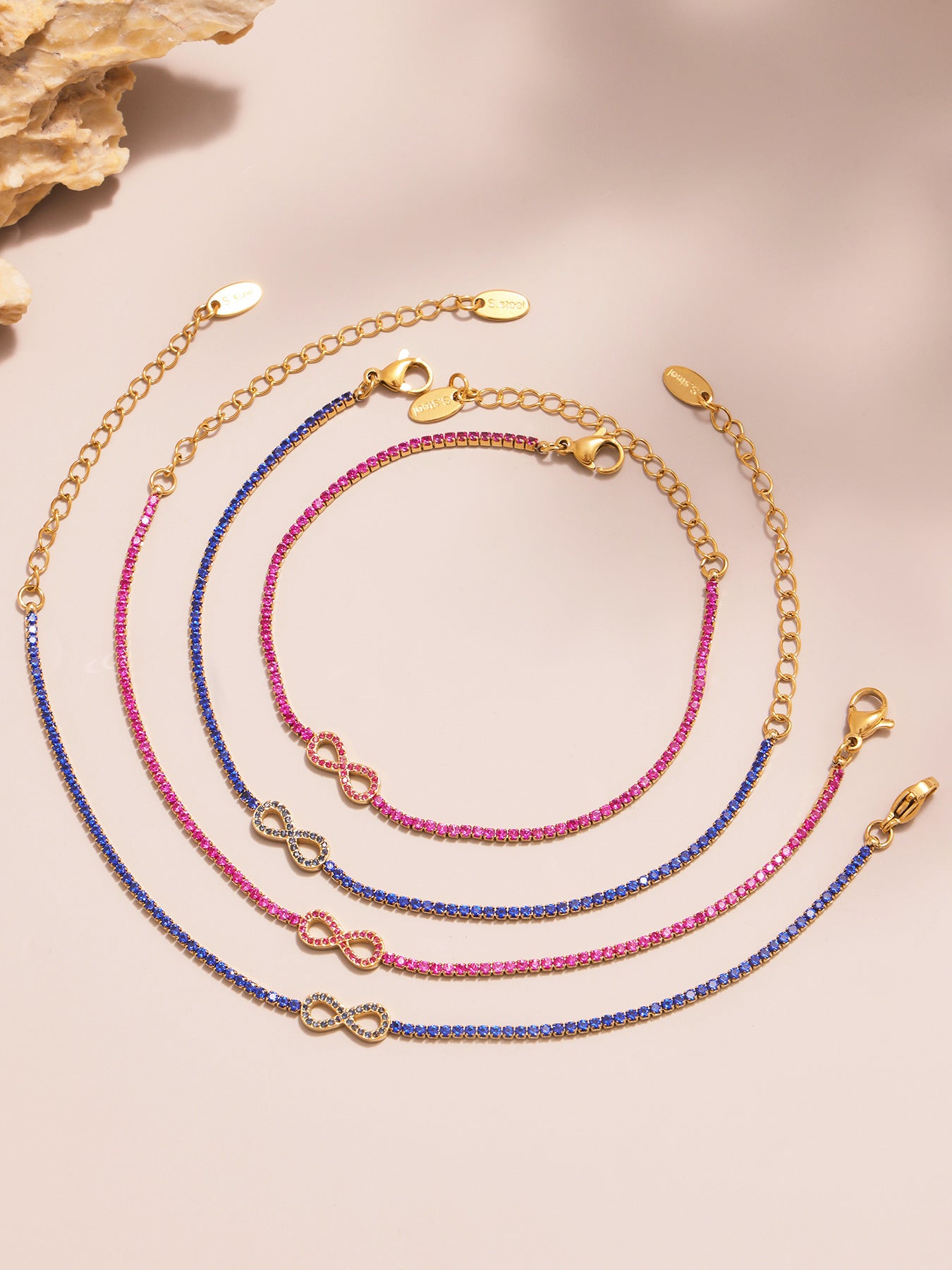 316L Stainless Steel Infinity Number 8 Zircon Jewelry Set - Image 3