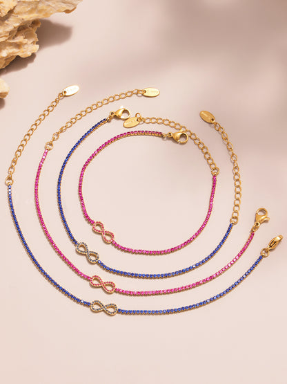 316L Stainless Steel Infinity Number 8 Zircon Jewelry Set - Image 3