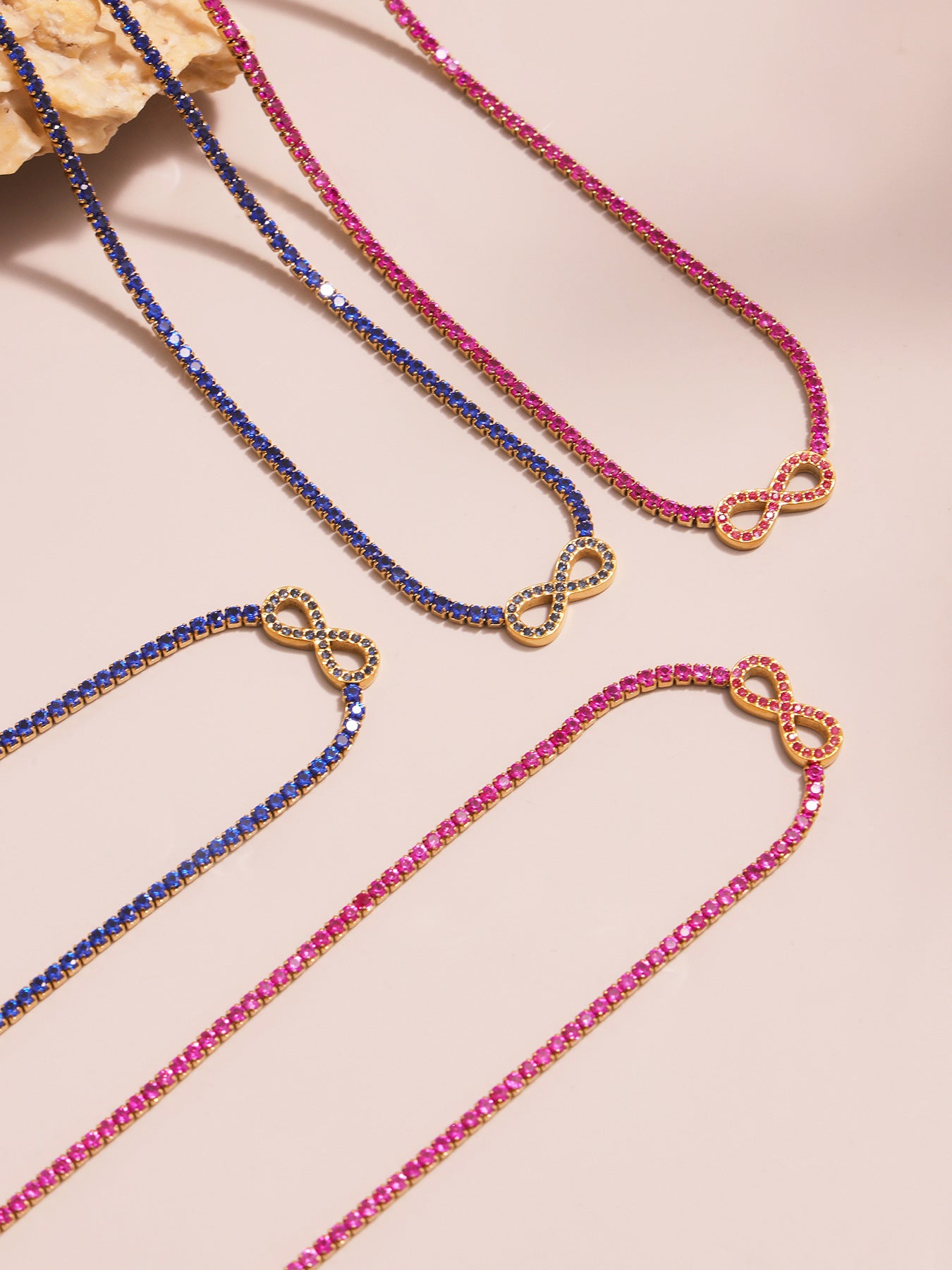 316L Stainless Steel Infinity Number 8 Zircon Jewelry Set - Image 4