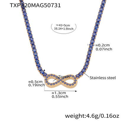 316L Stainless Steel Infinity Number 8 Zircon Jewelry Set - Image 5