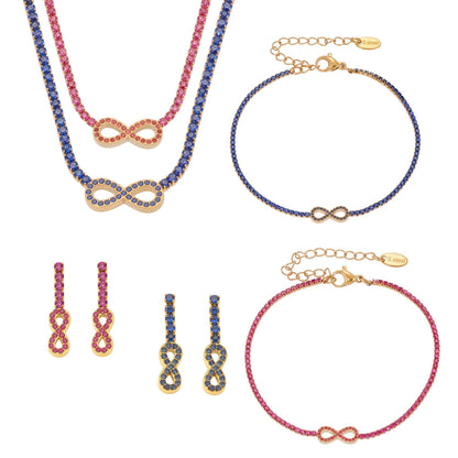 316L Stainless Steel Infinity Number 8 Zircon Jewelry Set - Image 9