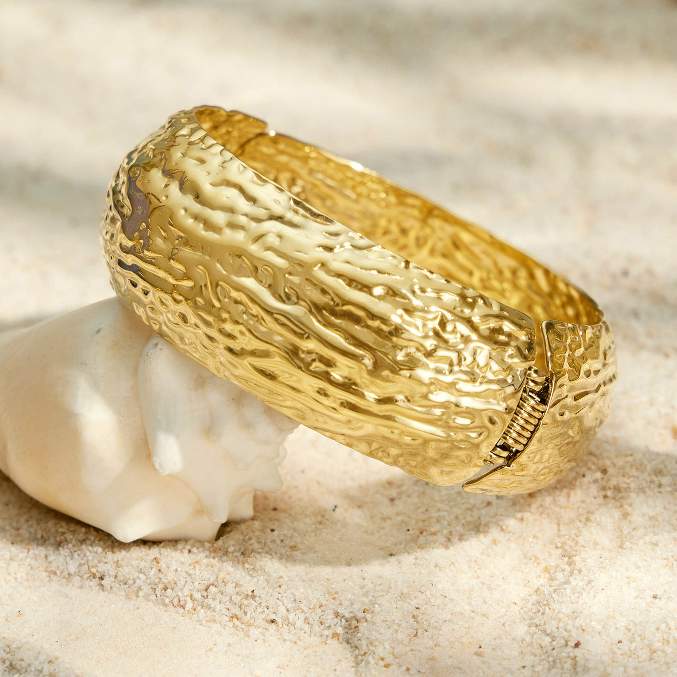 316L Stainless Steel 18K PVD Gold Irregular Bangle made with 316L stainless steel and 18K PVD gold finish for wholesale jewelry buyers - image 7