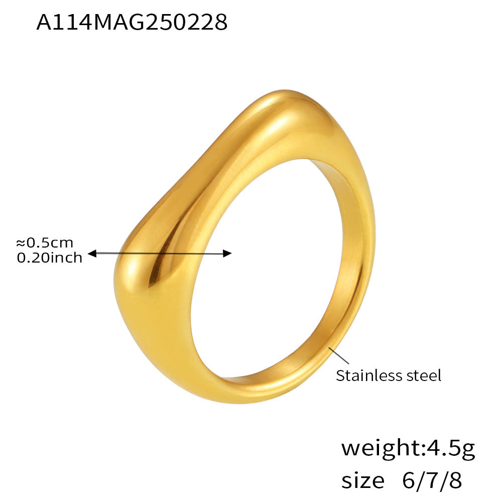 316L Stainless Steel Irregular Enamel Glaze Ring - Image 10