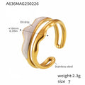 Gold White Enamel / Size 7