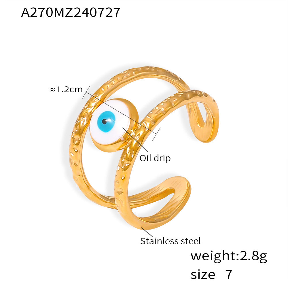 316L Stainless Steel Irregular Enamel Glaze Ring - Image 5