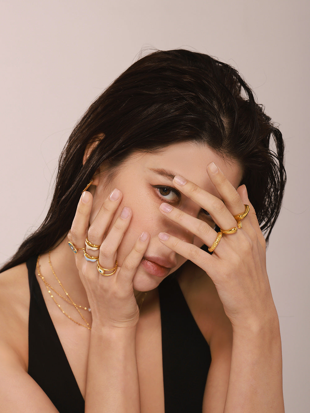 316L Stainless Steel Irregular Enamel Glaze Ring - Image 6