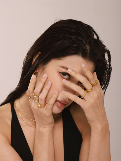 316L Stainless Steel Irregular Enamel Glaze Ring - Image 6