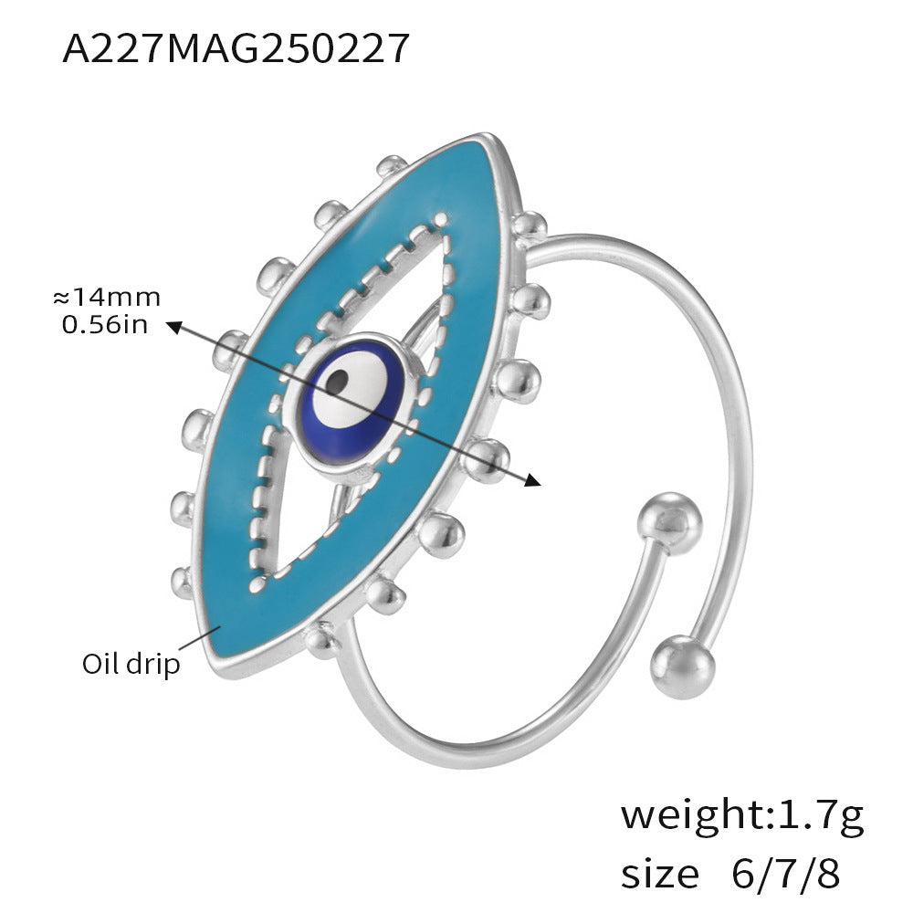 316L Stainless Steel Irregular Enamel Glaze Ring - Image 7