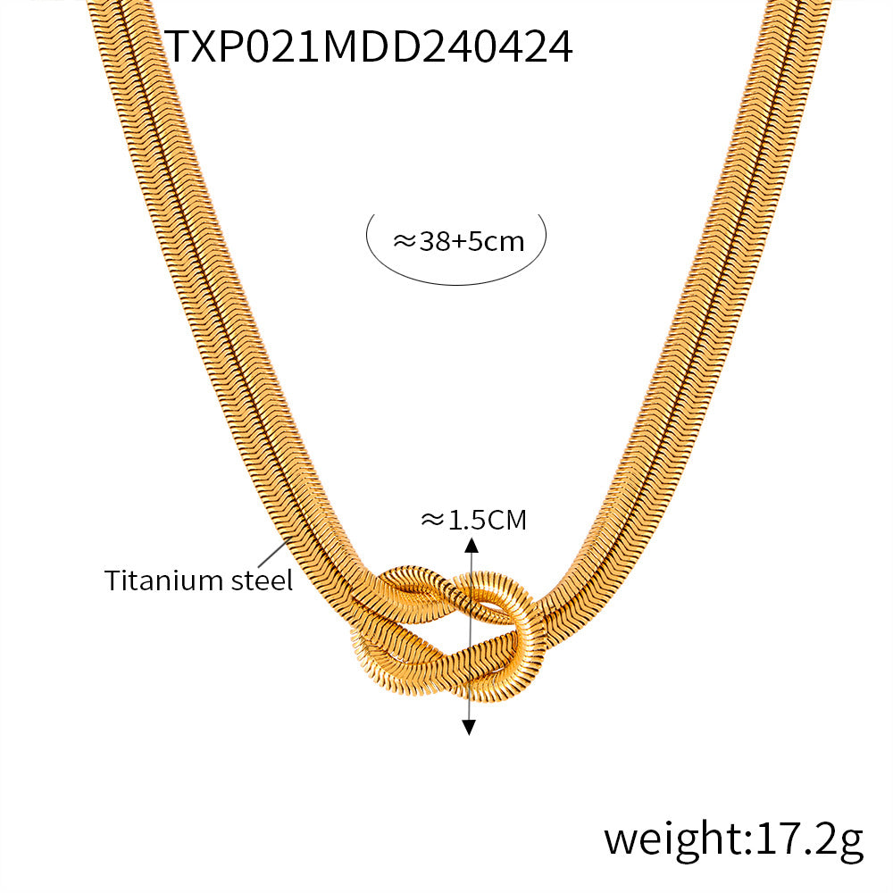 316L Stainless Steel Knot Design Double Layer Snake Chain - Image 10