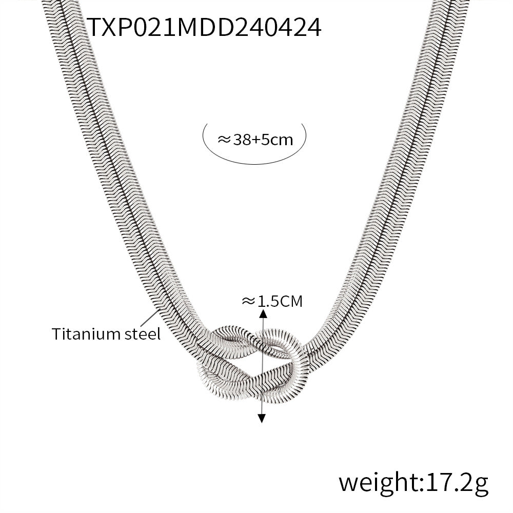 316L Stainless Steel Knot Design Double Layer Snake Chain - Image 5