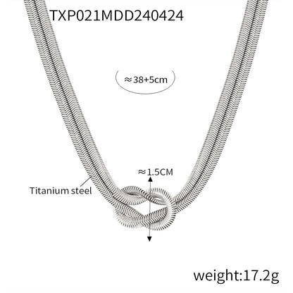 316L Stainless Steel Knot Design Double Layer Snake Chain - Image 5