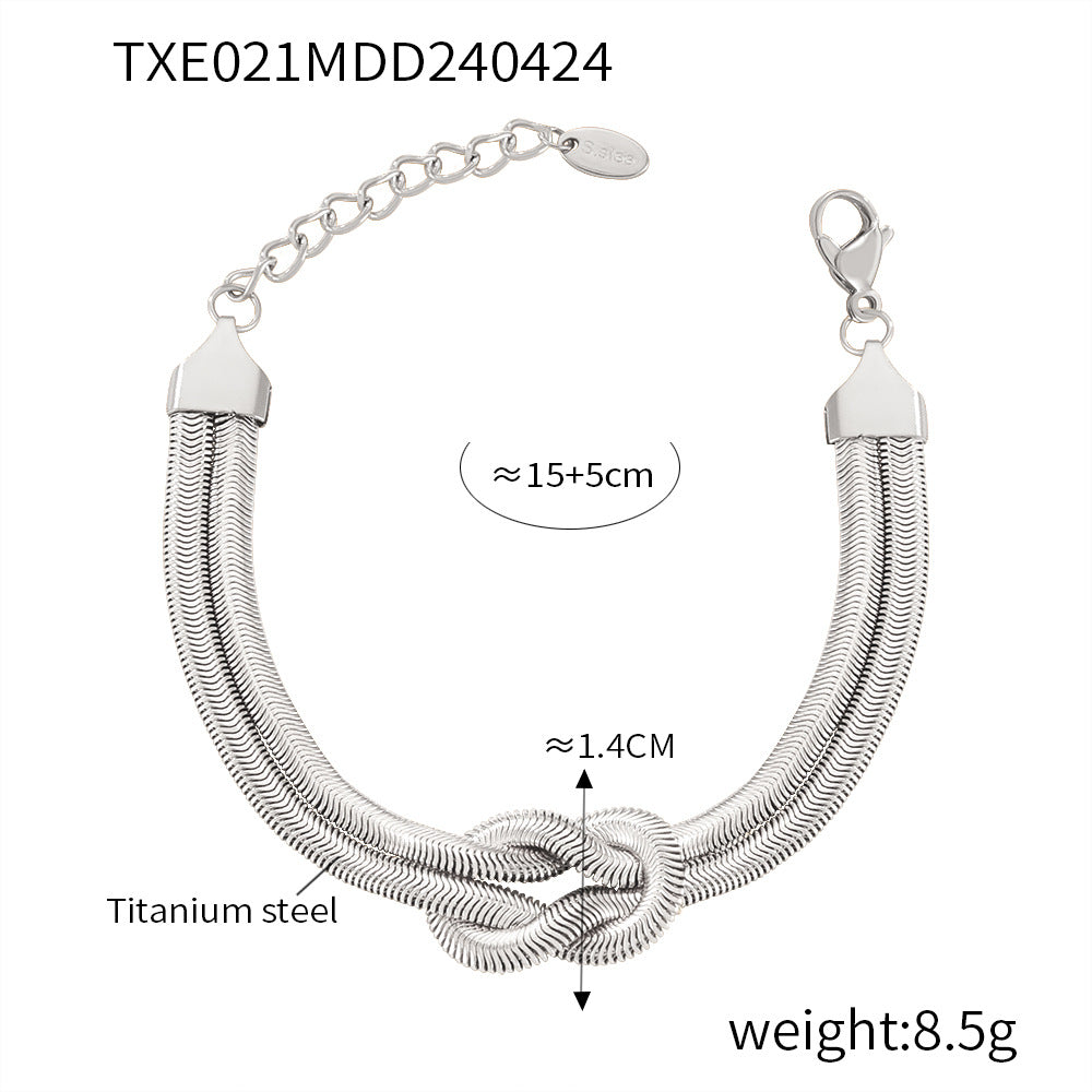 316L Stainless Steel Knot Design Double Layer Snake Chain - Image 7