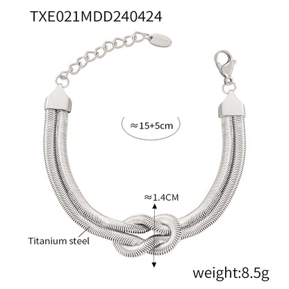 316L Stainless Steel Knot Design Double Layer Snake Chain - Image 7