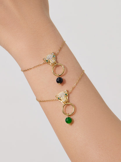 316L Stainless Steel Leopard Head Natural Agate & Zircon Jewelry - Image 20