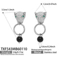 Steel / Earrings - Black Agate
