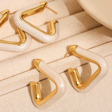 316L Stainless Steel Leopard Print Resin U-Hoop Earrings - Image 4