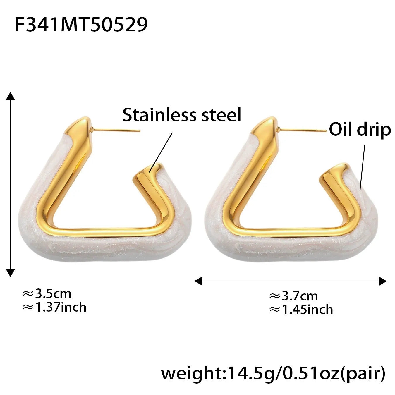 316L Stainless Steel Leopard Print Resin U-Hoop Earrings - Image 6