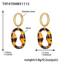 316L Stainless Steel Leopard Print Resin U-Link Jewelry - Image 1