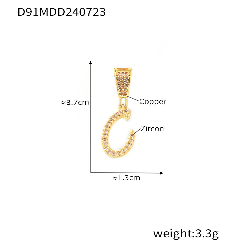 316L Stainless Steel 18K PVD Gold Letter Charm Pendant made with 316L stainless steel and 18K PVD gold finish for wholesale jewelry buyers - image 17