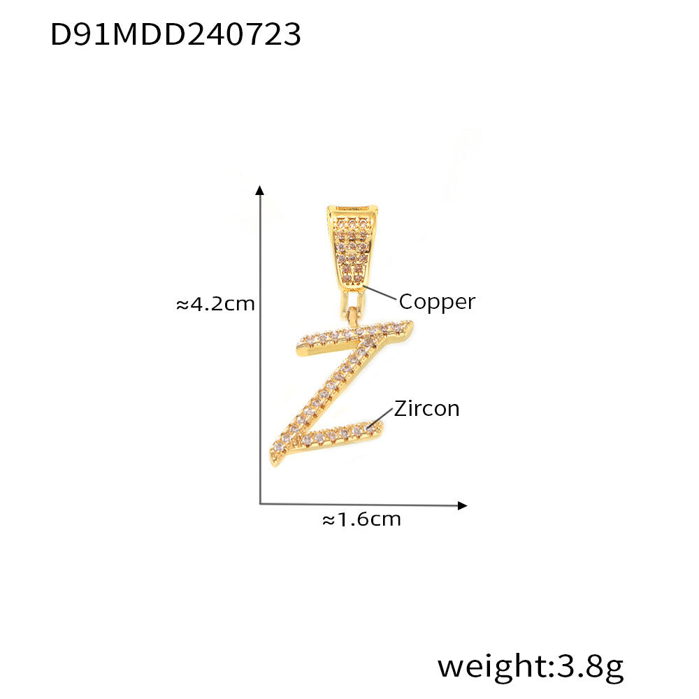 316L Stainless Steel Letter Charm Pendant - B