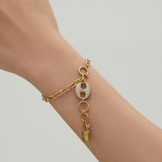 316L Stainless Steel Lock & Key Chain Jewelry Set