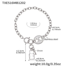 316L Stainless Steel Lock & Key Chain Jewelry Set