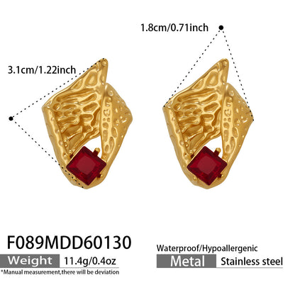 316L Stainless Steel Luxury 18K Gold Plated 5A Zircon Conch Stud Earrings - Image 4