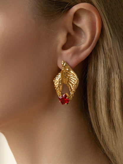 316L Stainless Steel Luxury 18K Gold Plated 5A Zircon Conch Stud Earrings - Image 8