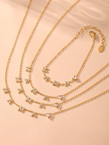316L Stainless Steel MAMA Heart Zirconia Sparkle Necklace Bracelet Set - MAMA Heart Detail 14