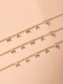 316L Stainless Steel MAMA Heart Zirconia Sparkle Necklace Bracelet Set - MAMA Heart Detail 15