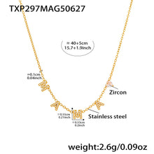 316L Stainless Steel MAMA Heart Zirconia Sparkle Necklace Bracelet Set - MAMA Heart Detail 7