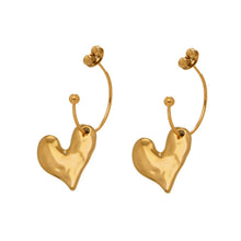 316L Stainless Steel Matte Heart Dangle Earrings - Image 8
