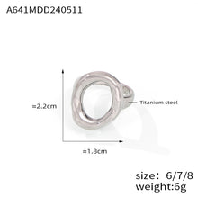 316L Stainless Steel Minimalist Geometric Irregular Hollow Ring - Image 9