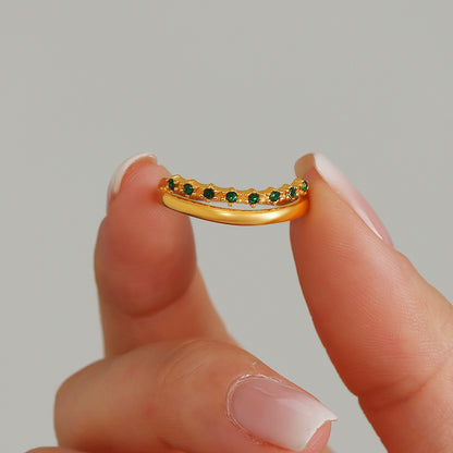 316L Stainless Steel Minimalist Green Zircon Ring - Image 12