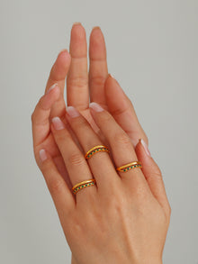 316L Stainless Steel Minimalist Green Zircon Ring - Image 2