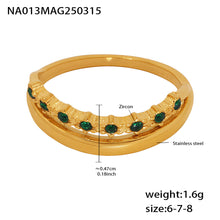316L Stainless Steel Minimalist Green Zircon Ring - Image 8