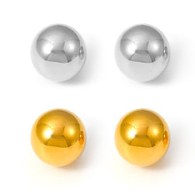 316L Stainless Steel Minimalist Half-Round Hollow Ball Earrings - Image 1