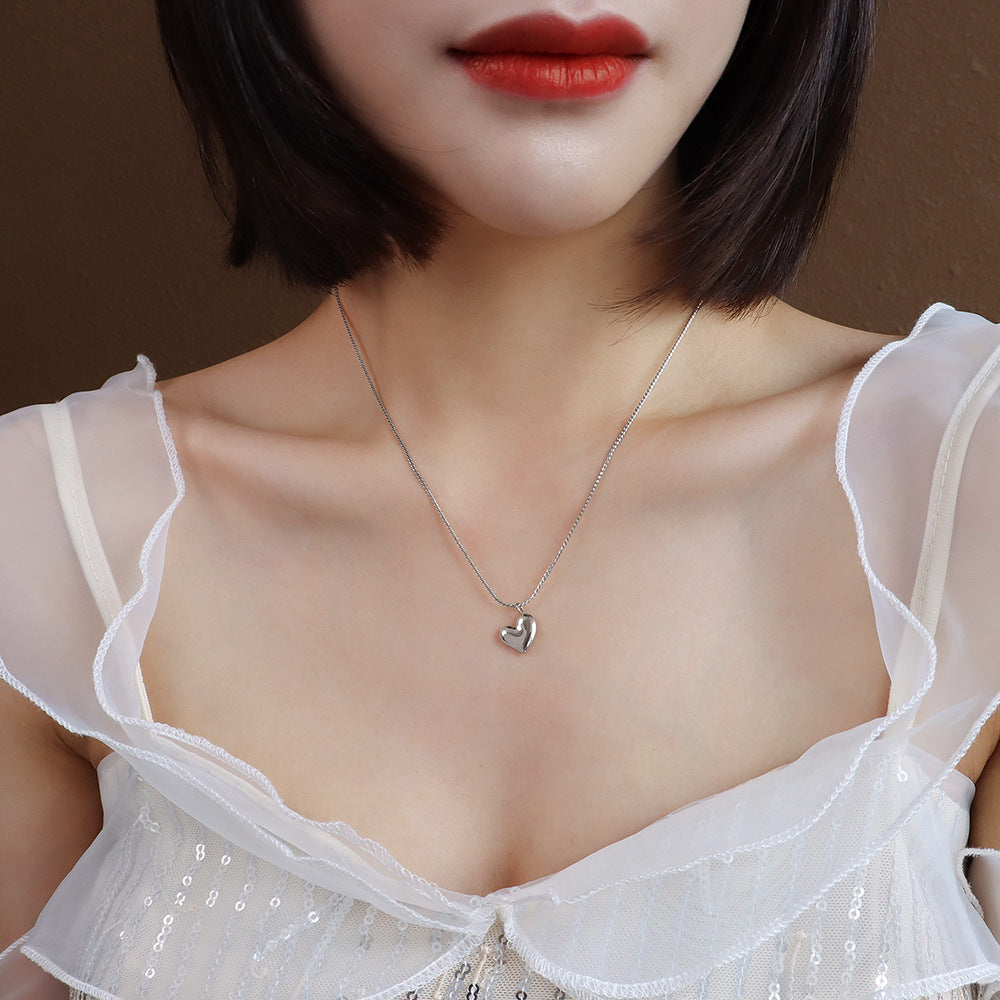 316L Stainless Steel Minimalist Heart Pendant Necklace - Image 5