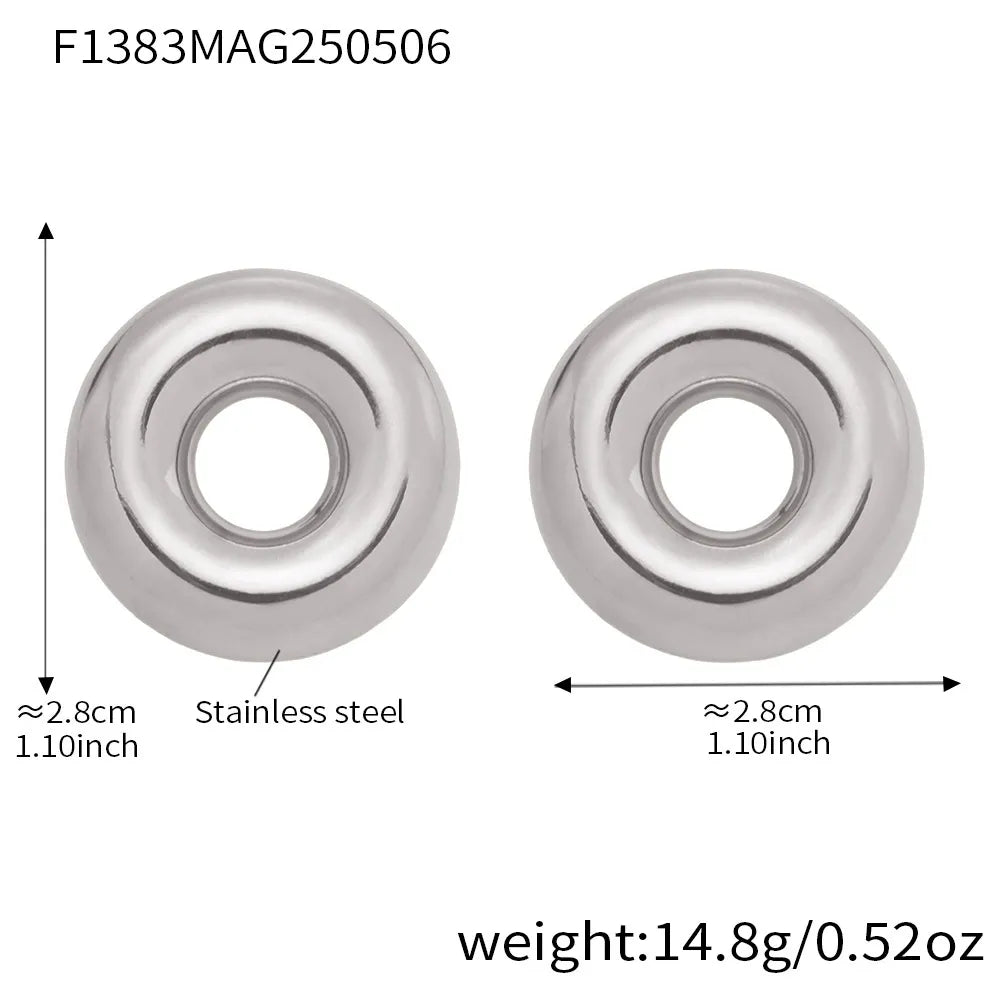 316L Stainless Steel Minimalist Hollow Circle Earrings - Image 6