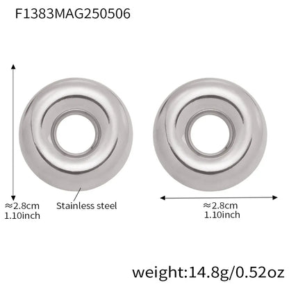 316L Stainless Steel Minimalist Hollow Circle Earrings - Image 6