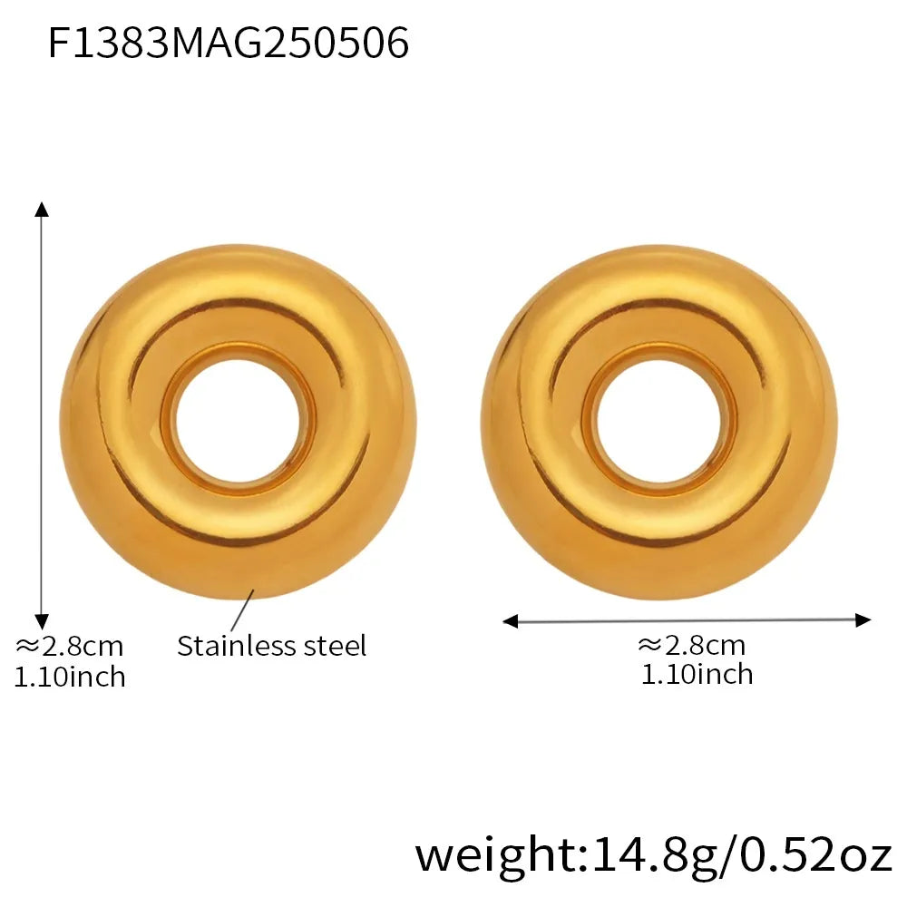316L Stainless Steel Minimalist Hollow Circle Earrings - Image 7