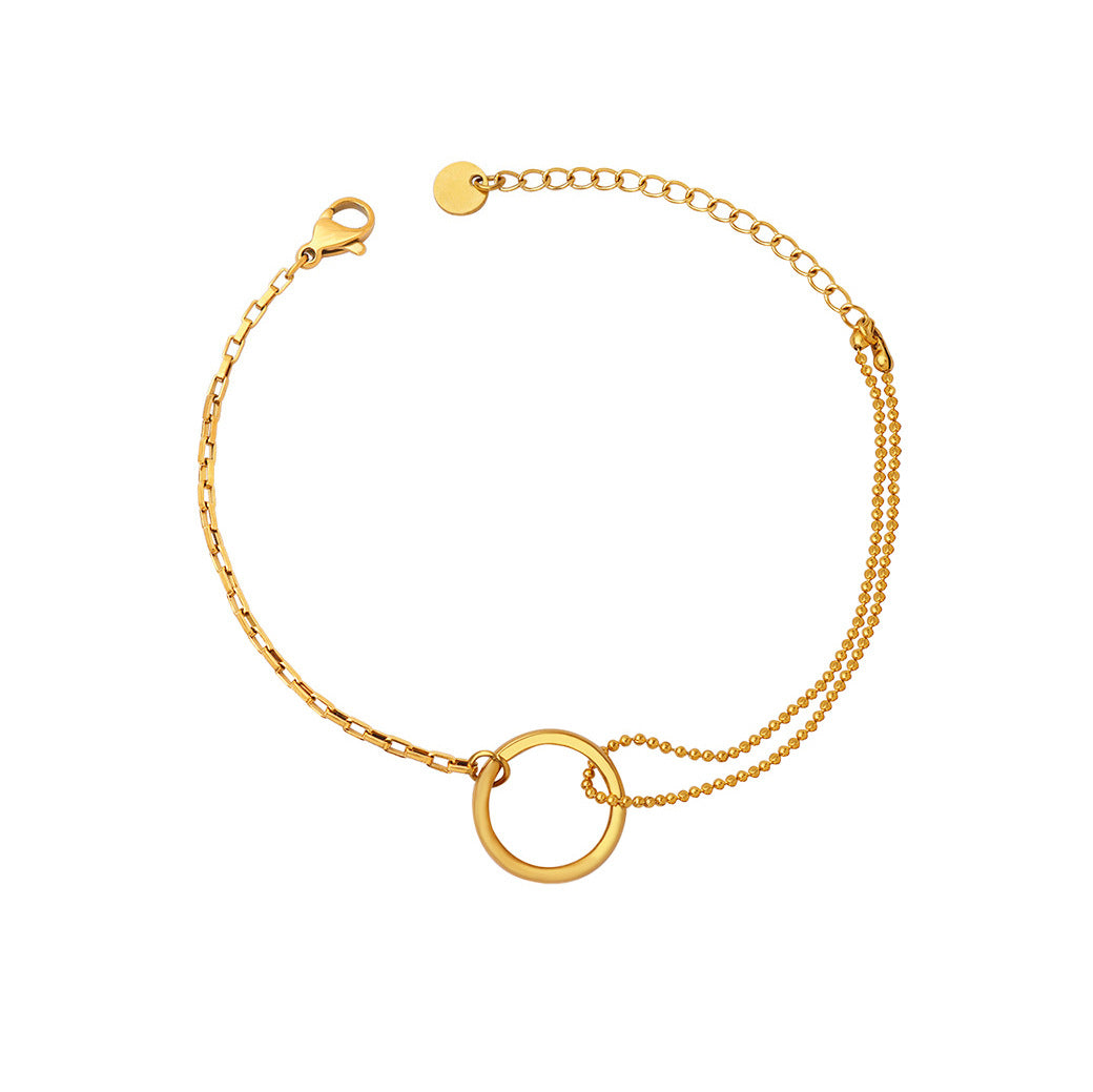 316L Stainless Steel Minimalist Interlocking Circle Bead Chain Bracelet - Image 12