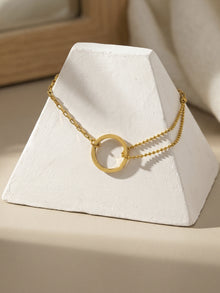 316L Stainless Steel Minimalist Interlocking Circle Bead Chain Bracelet - Image 3