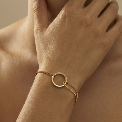 316L Stainless Steel Minimalist Interlocking Circle Bead Chain Bracelet - Image 8