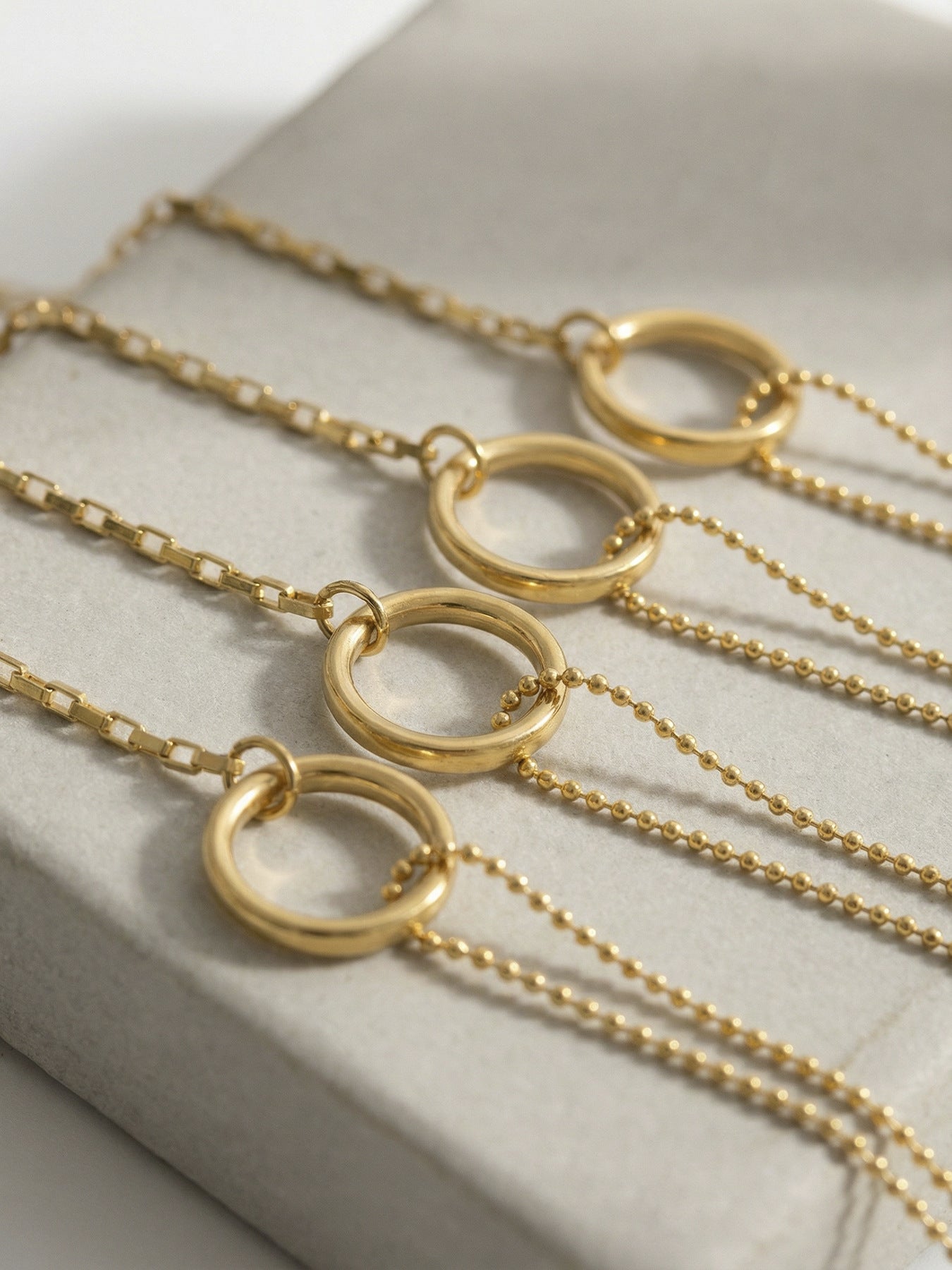 316L Stainless Steel Minimalist Interlocking Circle Bead Chain Bracelet - Image 9