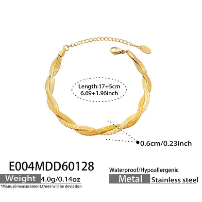 316L Stainless Steel Minimalist Intertwined Blade Chain Bracelet - Image 8