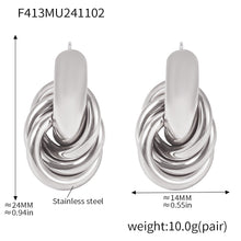 316L stainless steel Minimalist Intertwined Circle Stud Earrings product card view for wholesale earrings buyers